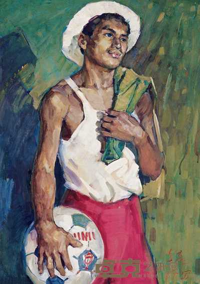 胡振德 1983年作 运动员 73×53cm